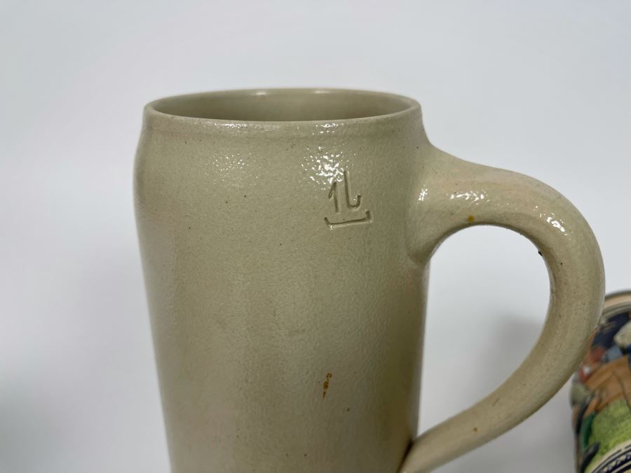 Pair Of German Beer Steins Drinking Mugs [Photo 8]