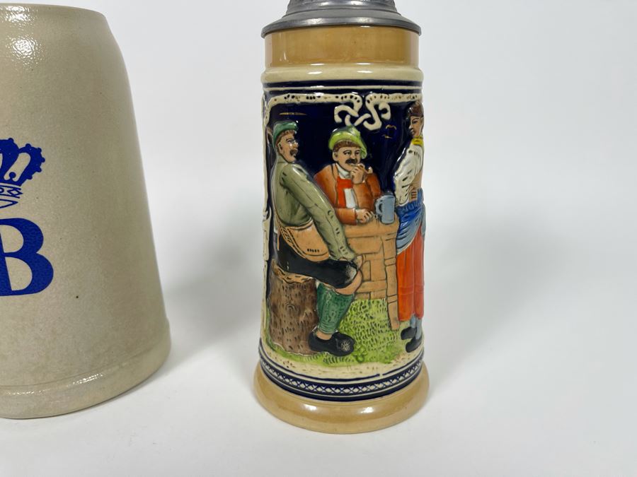 Pair Of German Beer Steins Drinking Mugs [Photo 5]