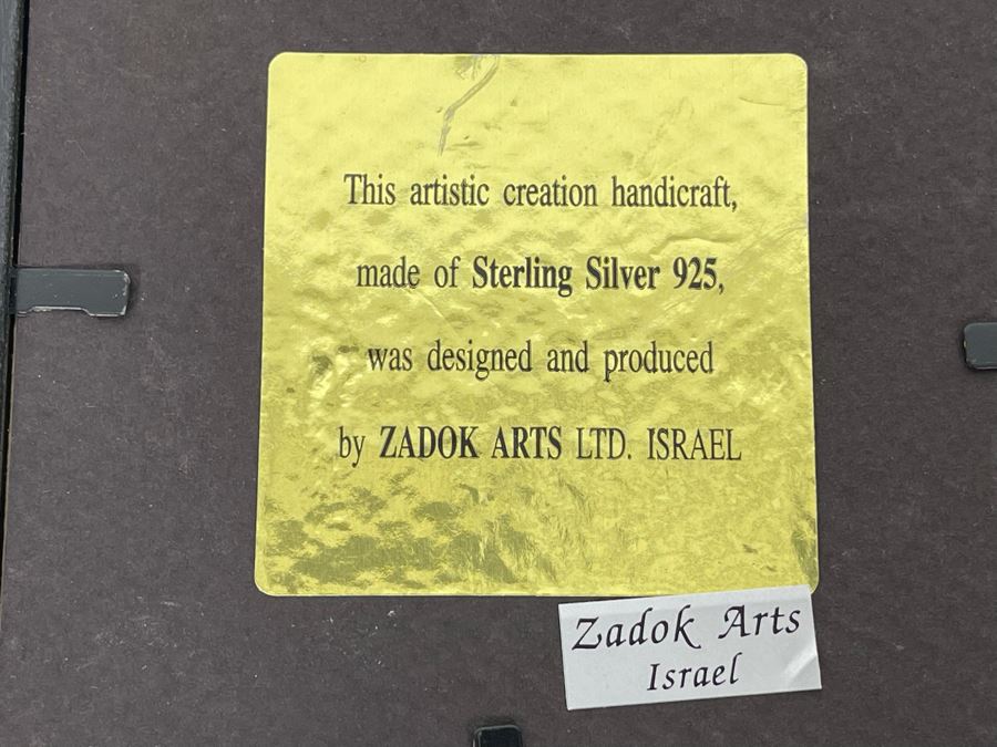 Sterling Silver Framed Bas-Relief Artwork By Zadok Arts Ltd Israel 6 X 6 [Photo 10]