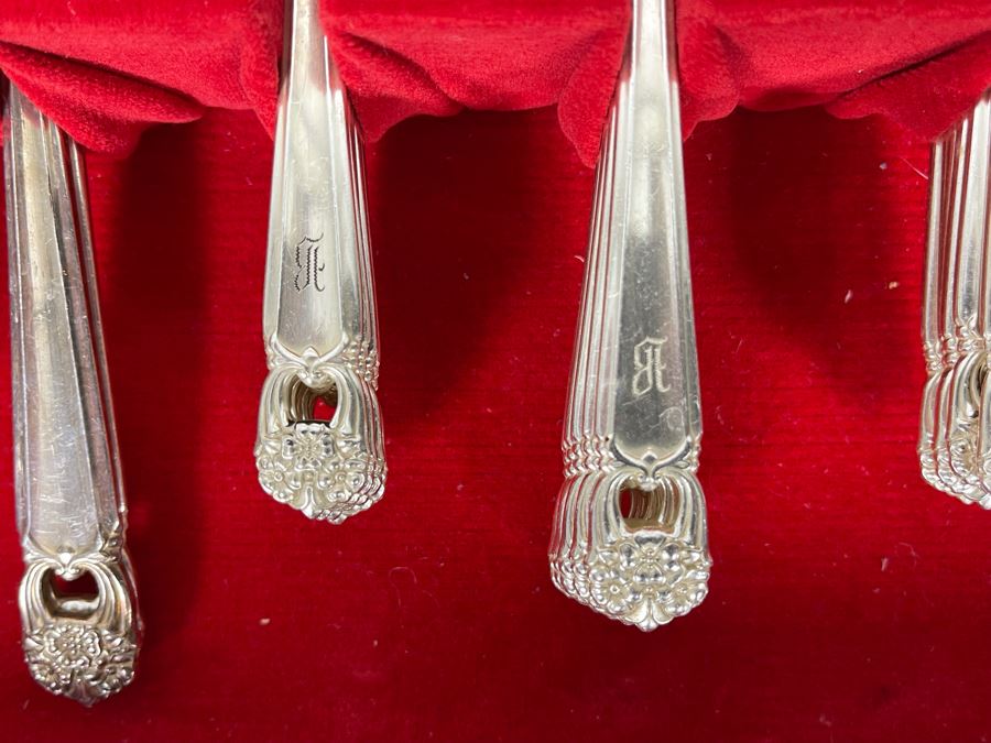 Rogers Bros Flatware Silverplate Flatware Set Eternally Yours Pattern With Wooden Storage Box Apx Service For 10 [Photo 6]
