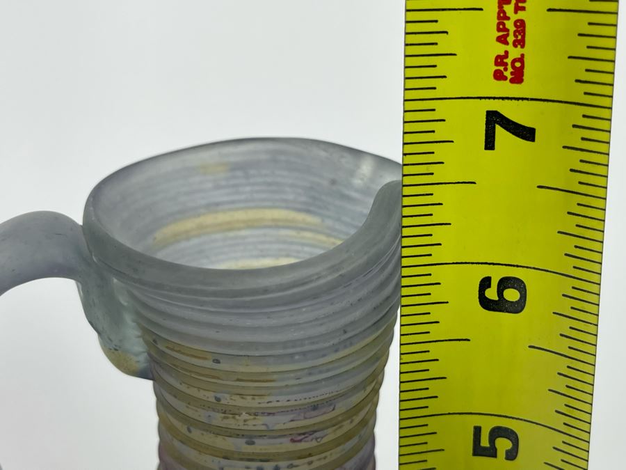 Vintage Druze Unbreakable Glass Pitcher From Mountains Of Israel 6.5H [Photo 10]