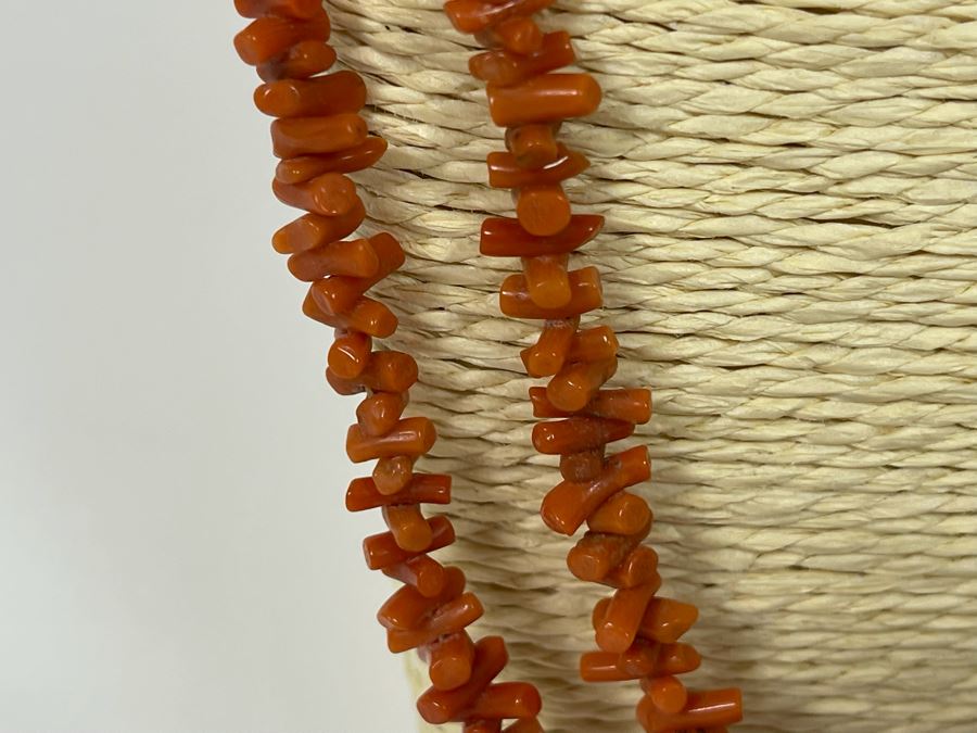 Vintage Organic Red Coral Double Strand 32' Necklace 51.4g [Photo 5]