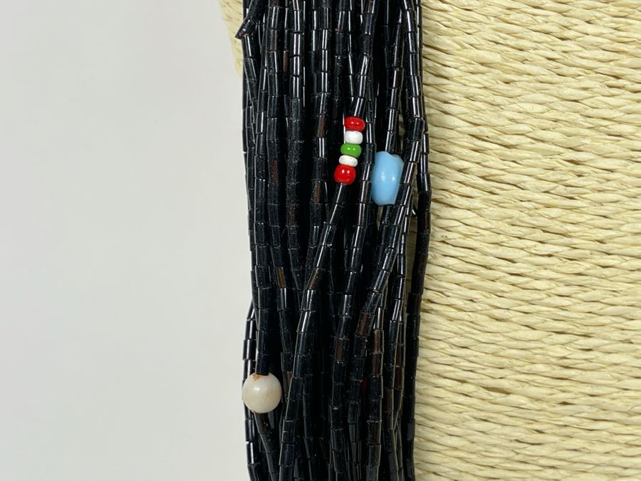 Vintage Red, Black And Green Glass Beads Multi-Strand 30' Necklace [Photo 4]