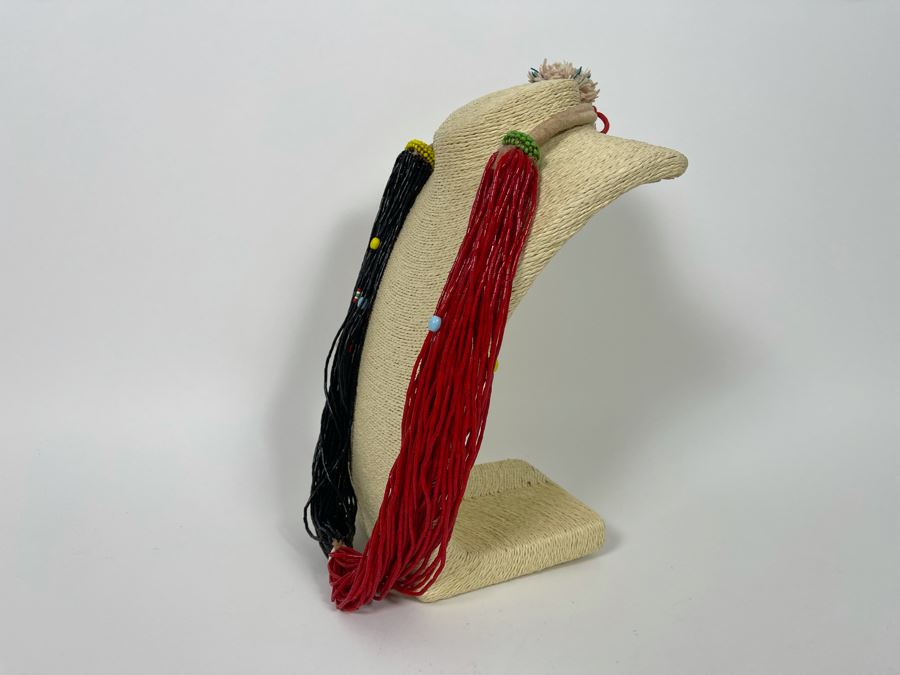 Vintage Red, Black And Green Glass Beads Multi-Strand 30' Necklace [Photo 9]