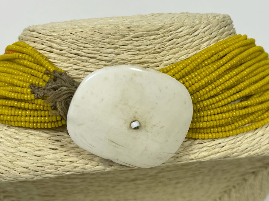 Vintage Yellow Glass Beads Multi-Strand 30' Necklace [Photo 6]