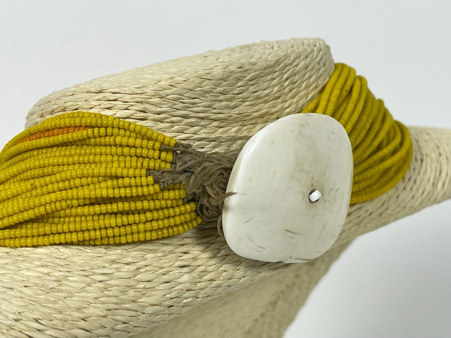 Vintage Yellow Glass Beads Multi-Strand 30' Necklace [Photo 5]