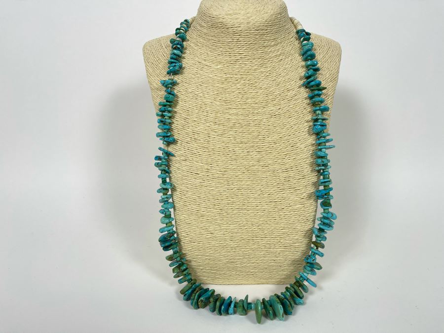 Vintage Turquoise Nuggets 32' Necklace [Photo 2]