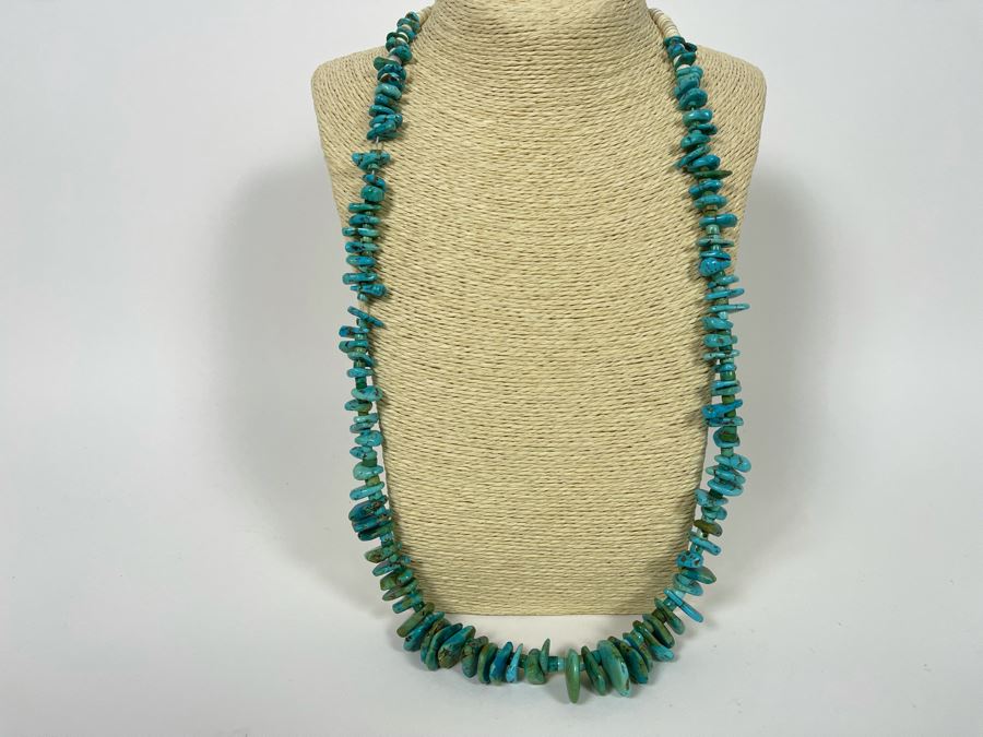 Vintage Turquoise Nuggets 32' Necklace [Photo 3]
