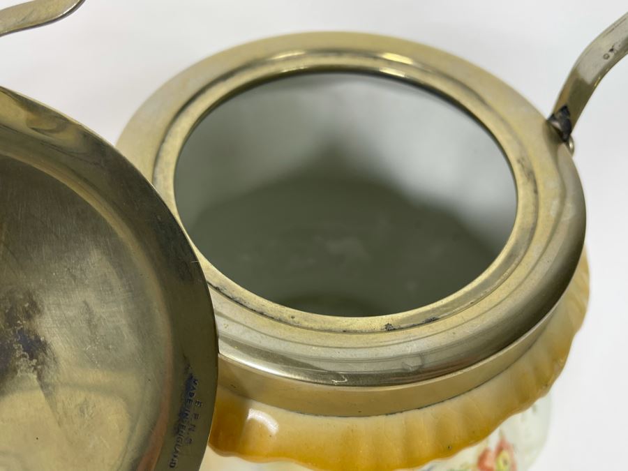 Pair Of Vintage English Biscuit Barrel Jars With Handles [Photo 7]