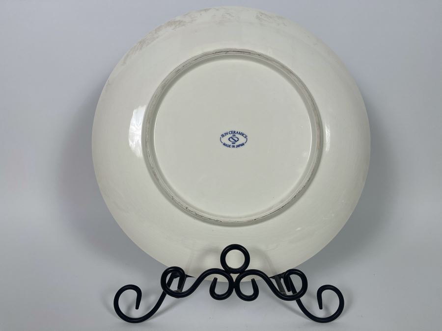 Japanese Koi Fish Charger 14.25' Plate With Stand Made In Japan [Photo 9]