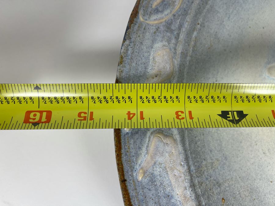 Glazed Studio Pottery Charger 14.5' Plate Signed Kena [Photo 8]
