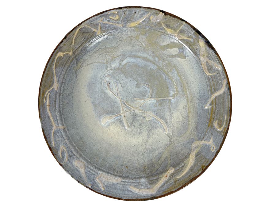 JUST ADDED - Glazed Studio Pottery Charger 14.5' Plate Signed Kena [Photo 1]