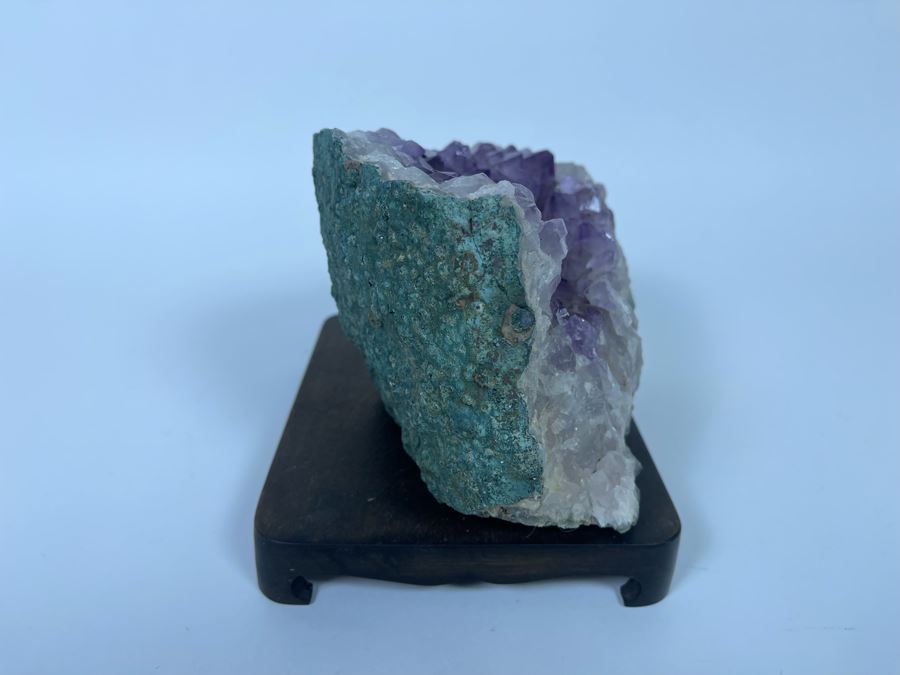Amethyst Geode With Wooden Pedestal 8W X 5D X 4H [Photo 8]