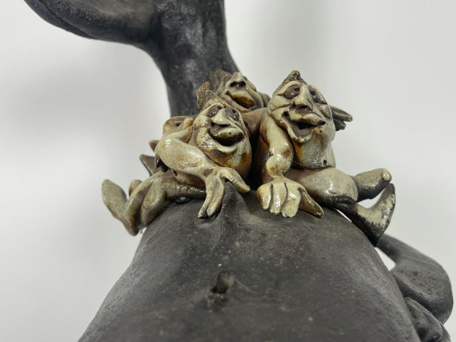 Large Whimsical Studio Pottery Stoneware Whale 15W X 10D X 13H [Photo 11]