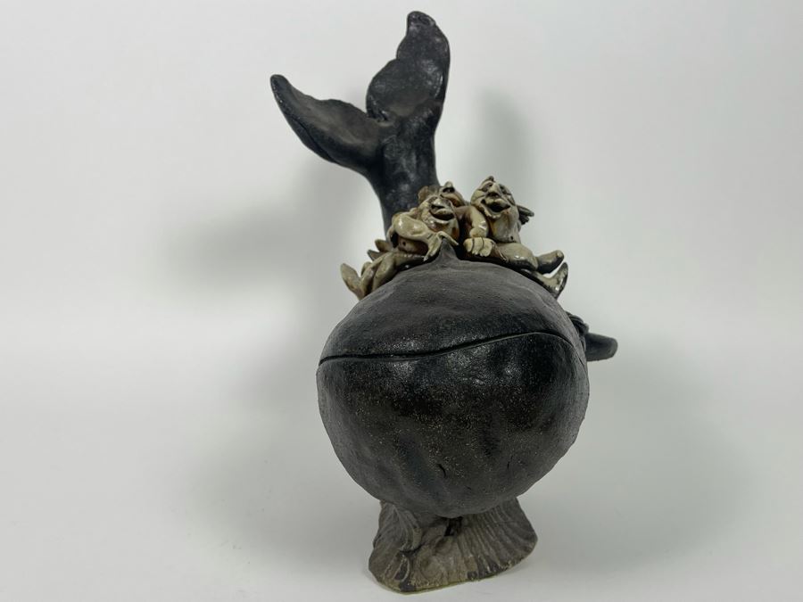 Large Whimsical Studio Pottery Stoneware Whale 15W X 10D X 13H [Photo 10]