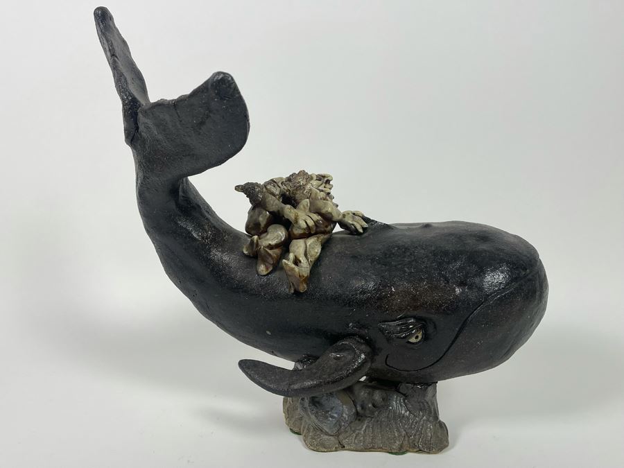 Large Whimsical Studio Pottery Stoneware Whale 15W X 10D X 13H [Photo 12]