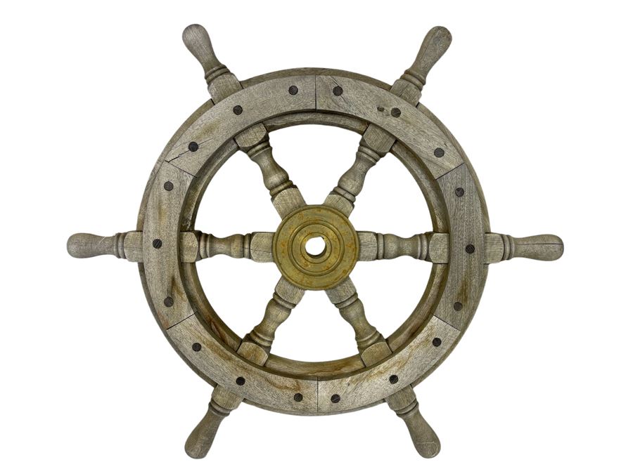 Small Vintage Wooden Ship's 18' Wheel