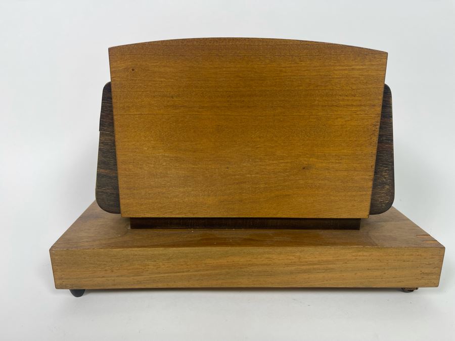 Beautiful Italian Intricately Inlaid Wood Cigar Musical Box Playing Funiculi, Funicula (See Photos For Veneer Issues On Sides Of Box) 11.25W X 4.75D X 8H [Photo 14]