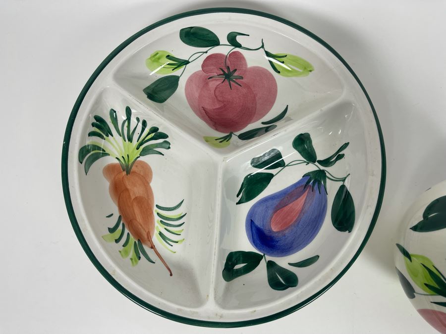 Hand Made Italian 7' Pitcher And 13' Divided Plate [Photo 4]