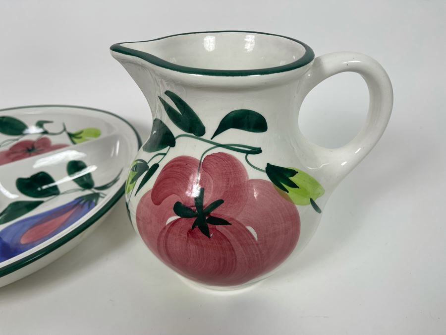 Hand Made Italian 7' Pitcher And 13' Divided Plate [Photo 5]