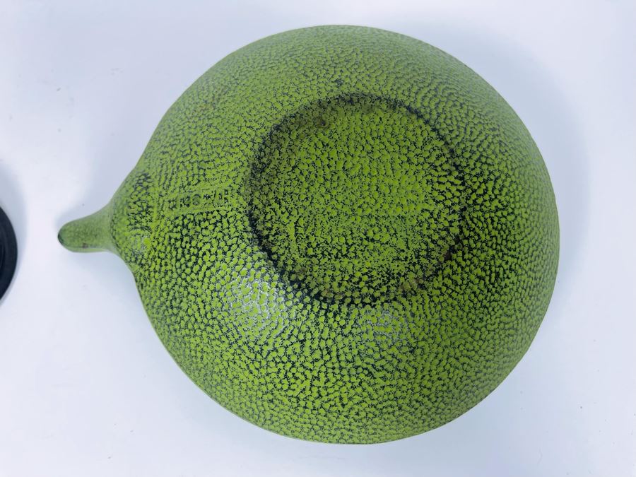 Signed Japanese Metal Teapot Bamboo Motif 10W X 4H [Photo 6]