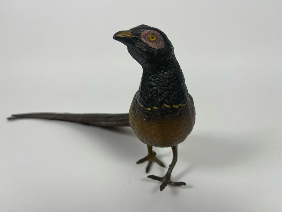 Painted Metal Pheasant Bird Figurine 16W X 6H [Photo 6]
