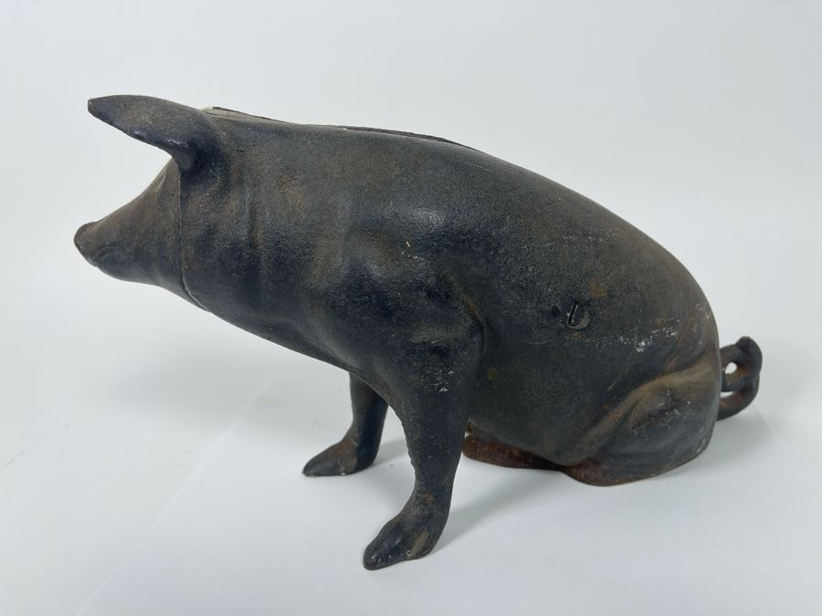 Vintage Cast Iron Pig Piggy Bank 12W X 4.5D X 7H [Photo 7]