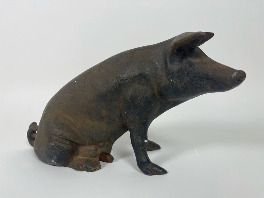Vintage Cast Iron Pig Piggy Bank 12W X 4.5D X 7H [Photo 2]