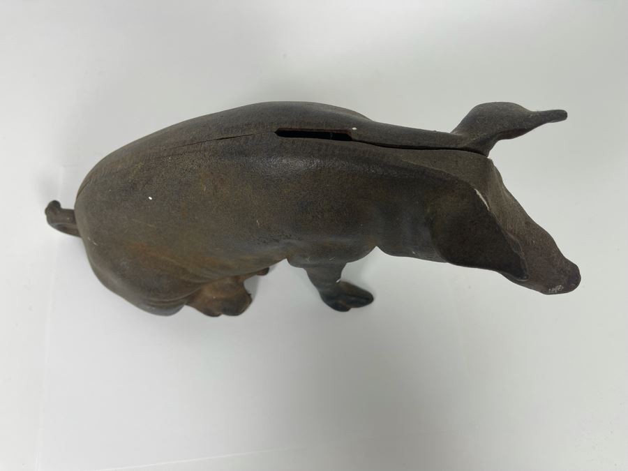 Vintage Cast Iron Pig Piggy Bank 12W X 4.5D X 7H [Photo 5]