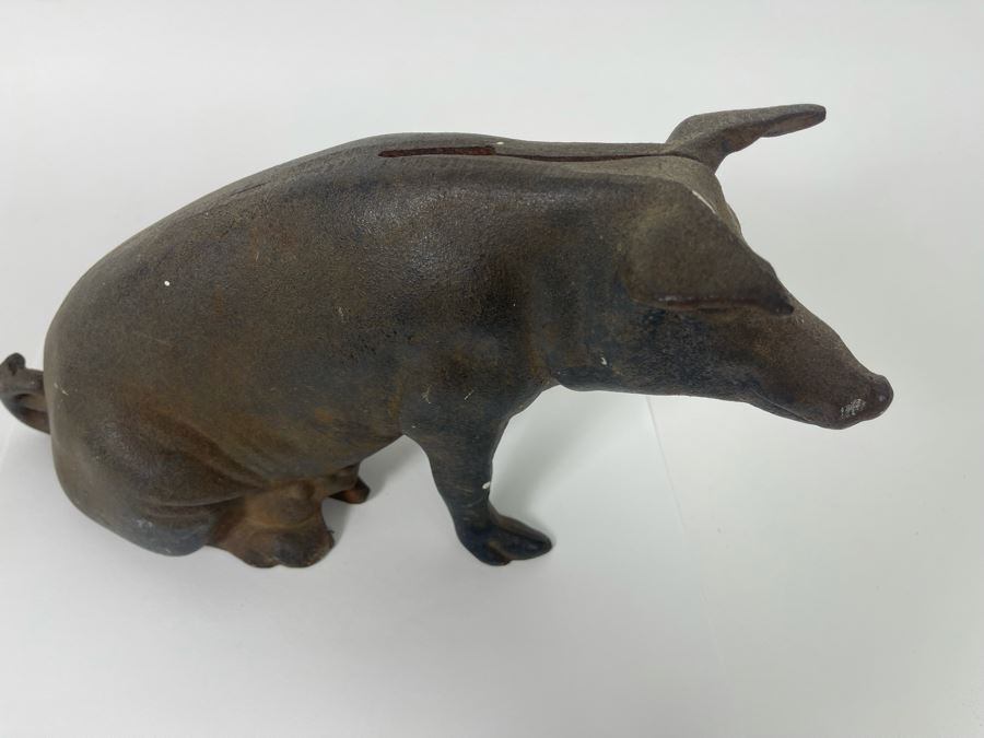 Vintage Cast Iron Pig Piggy Bank 12W X 4.5D X 7H [Photo 4]