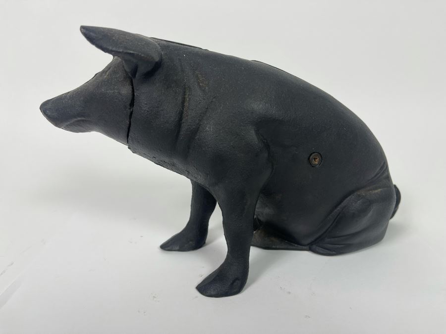 Cast Iron Pig Piggy Bank 10W X 4D X 6H [Photo 6]