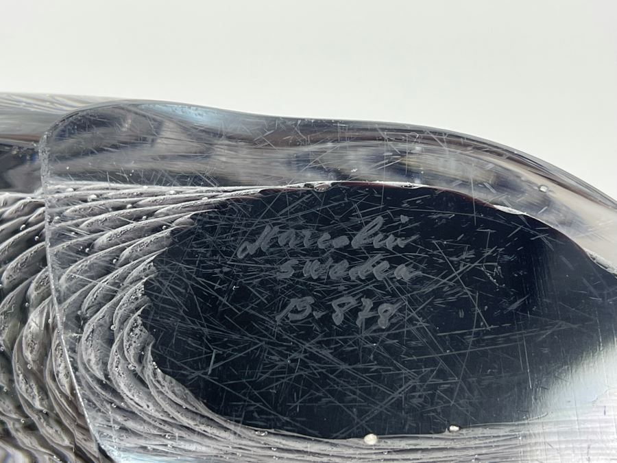 Signed Marcolin Sweden Studio Art Glass Whale 11W X 4.5H [Photo 10]