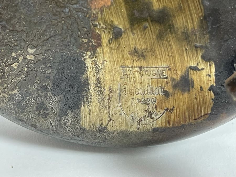 Old Cast Iron Bouillot Rat De Cave (Cellar Rat) Hand Made Spiral Candle Holder 8H And Turned Wooden Bowl 5W X 3.25H With Stand [Photo 15]