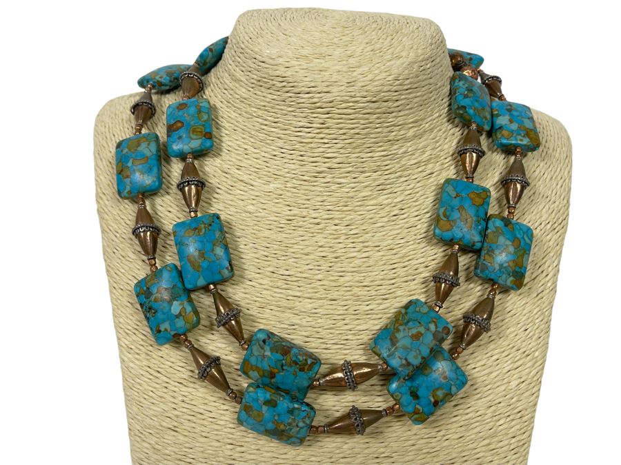 Vintage Turquoise Multi-Strand 20' Necklace [Photo 1]