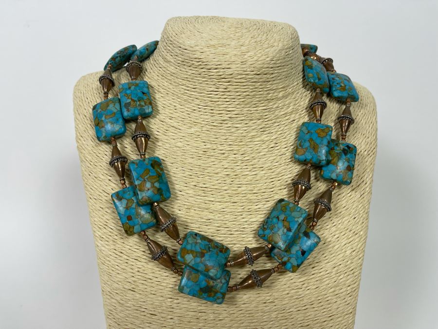 Vintage Turquoise Multi-Strand 20' Necklace [Photo 2]