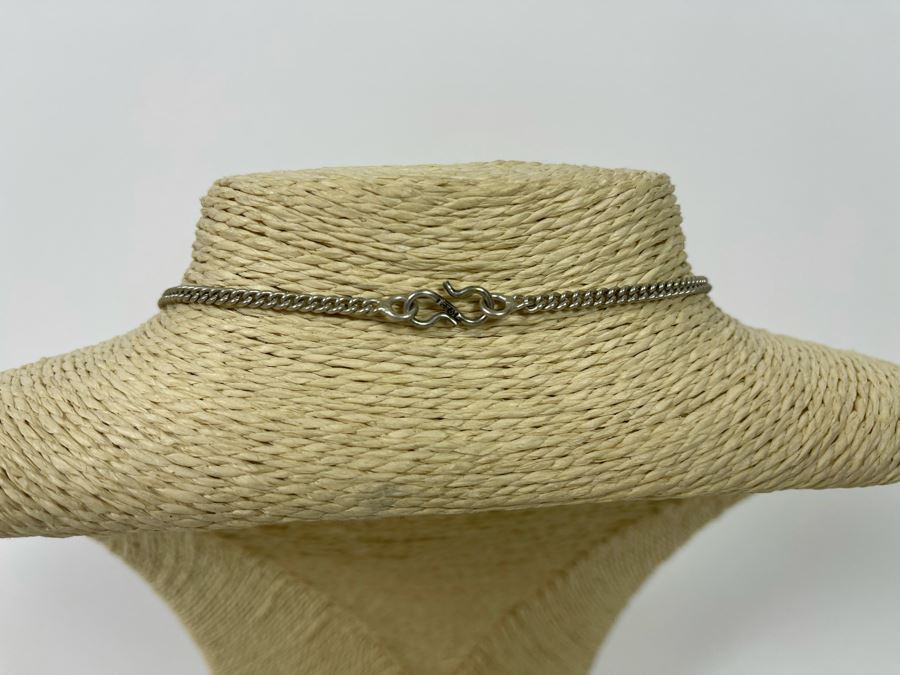 Vintage Sterling Silver Polished And Sliced Pink Geode Stone 24' Necklace 54.5g [Photo 9]