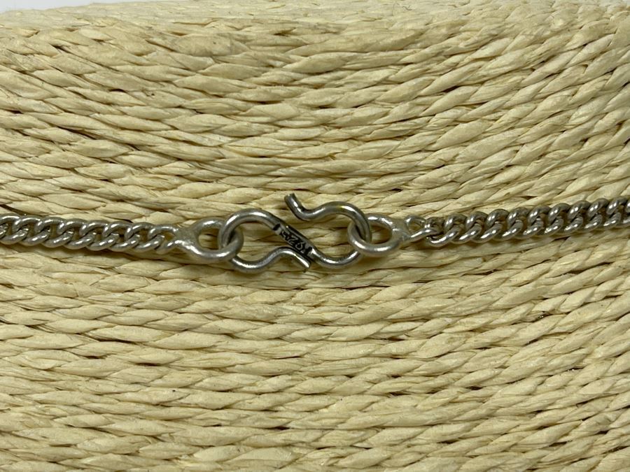 Vintage Sterling Silver Polished And Sliced Pink Geode Stone 24' Necklace 54.5g [Photo 10]