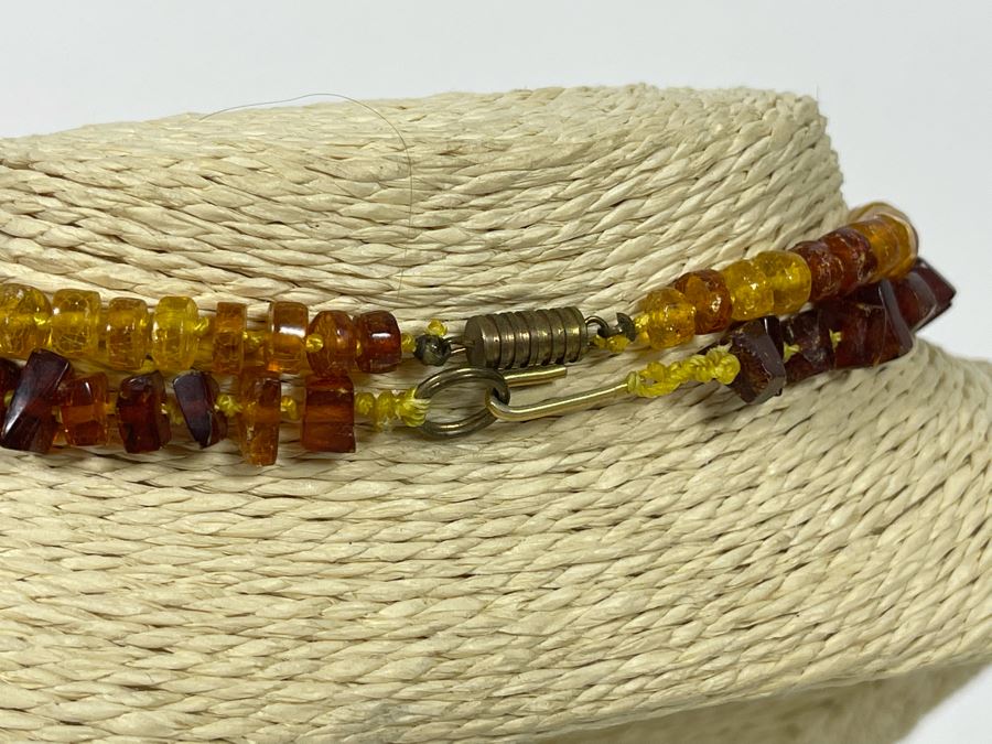 Pair Of Vintage 16' Amber Necklaces [Photo 6]