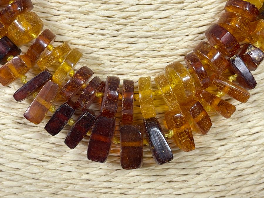Pair Of Vintage 16' Amber Necklaces [Photo 4]