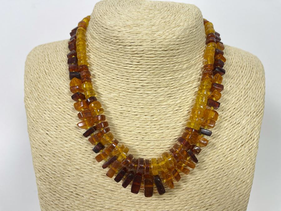 Pair Of Vintage 16' Amber Necklaces [Photo 2]
