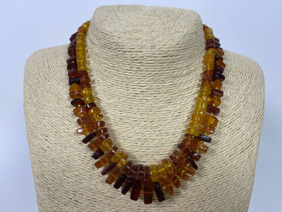 Pair Of Vintage 16' Amber Necklaces [Photo 3]
