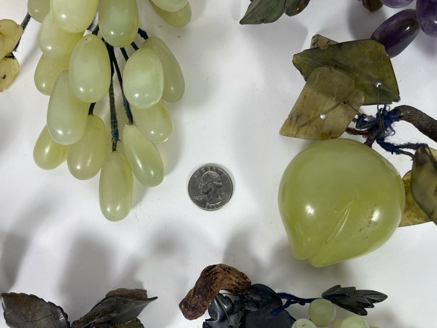 Collection Of Vintage Jade Amethyst Polished Stone Fruit [Photo 18]
