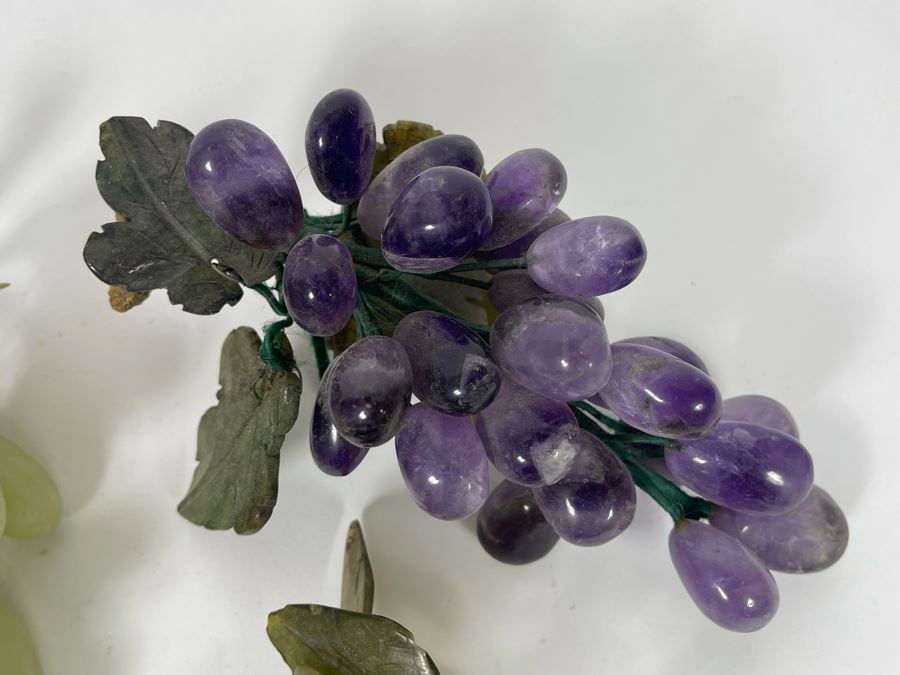Collection Of Vintage Jade Amethyst Polished Stone Fruit [Photo 11]