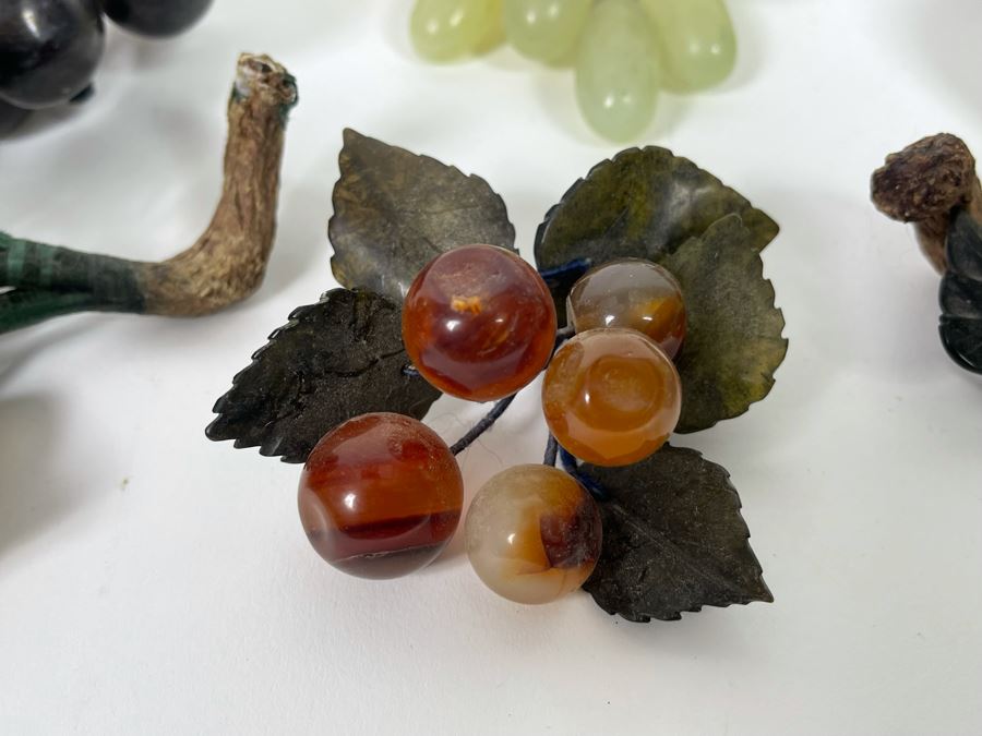 Collection Of Vintage Jade Amethyst Polished Stone Fruit [Photo 16]