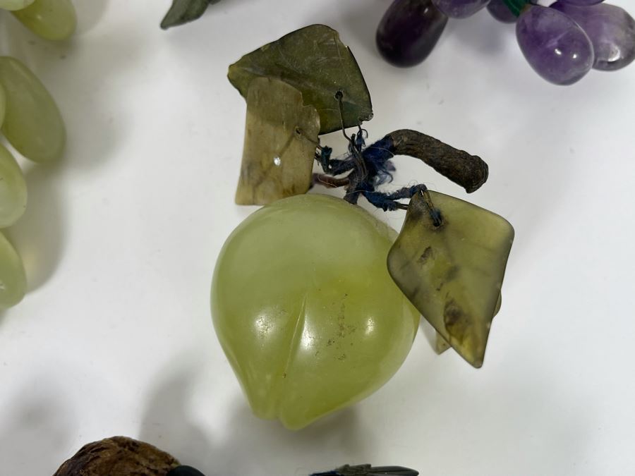 Collection Of Vintage Jade Amethyst Polished Stone Fruit [Photo 8]