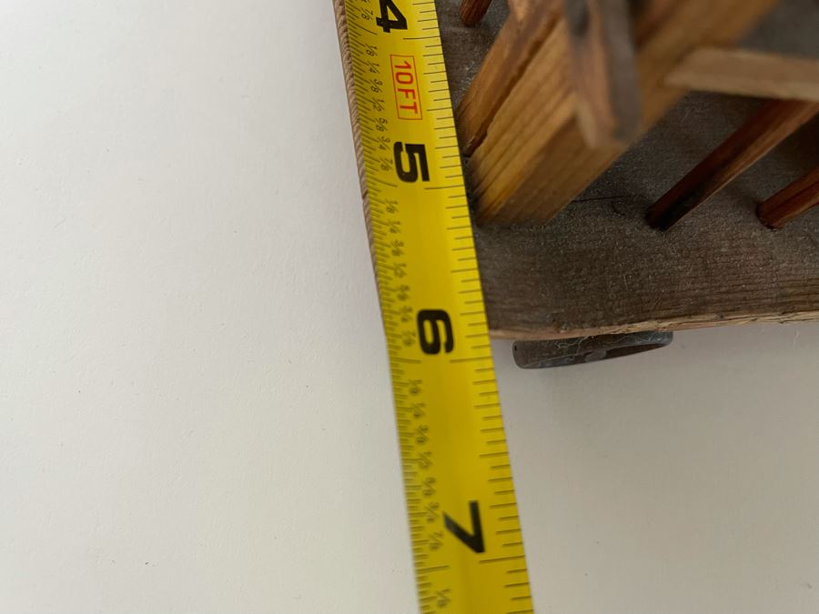 Antique German Wooden Circus Cage With Papier Mache Animals Spring Loaded Main Gate With Swinging Elephant Plus Tigers, Lion And Polar Bear (Some Of Animals Are Missing Limbs) 13.5W X 6D X 9H  [Photo 22]