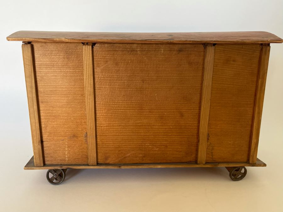 Antique German Wooden Circus Cage With Papier Mache Animals Spring Loaded Main Gate With Swinging Elephant Plus Tigers, Lion And Polar Bear (Some Of Animals Are Missing Limbs) 13.5W X 6D X 9H  [Photo 19]