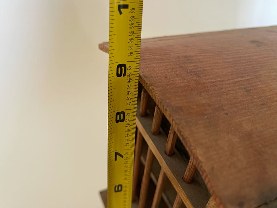 Antique German Wooden Circus Cage With Papier Mache Animals Spring Loaded Main Gate With Swinging Elephant Plus Tigers, Lion And Polar Bear (Some Of Animals Are Missing Limbs) 13.5W X 6D X 9H  [Photo 23]