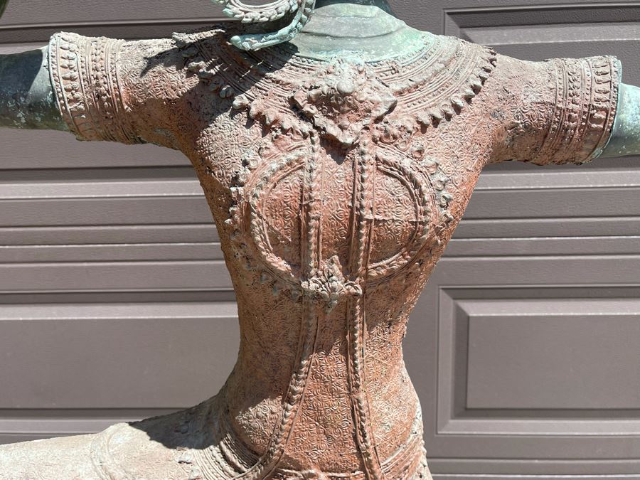 Life-size Thai Prince Rama Bronze Garden Statue (Lower Part Of Bow Is Missing) 47W X 11D X 75H [Photo 9]