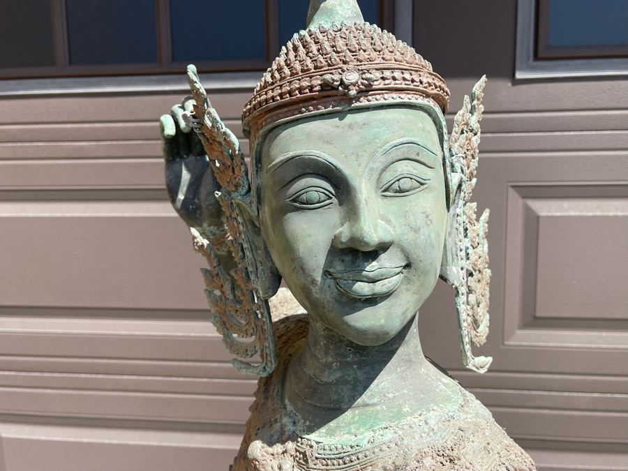 Life-size Thai Prince Rama Bronze Garden Statue (Lower Part Of Bow Is Missing) 47W X 11D X 75H [Photo 20]
